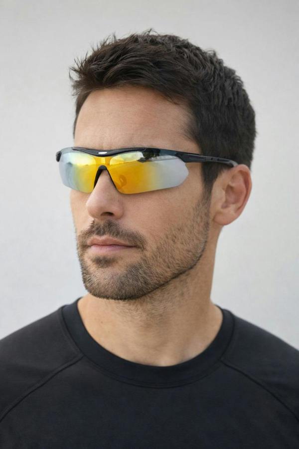 Outdoor Sports Racer Sunglasses In Muted Multi With Case - svnx