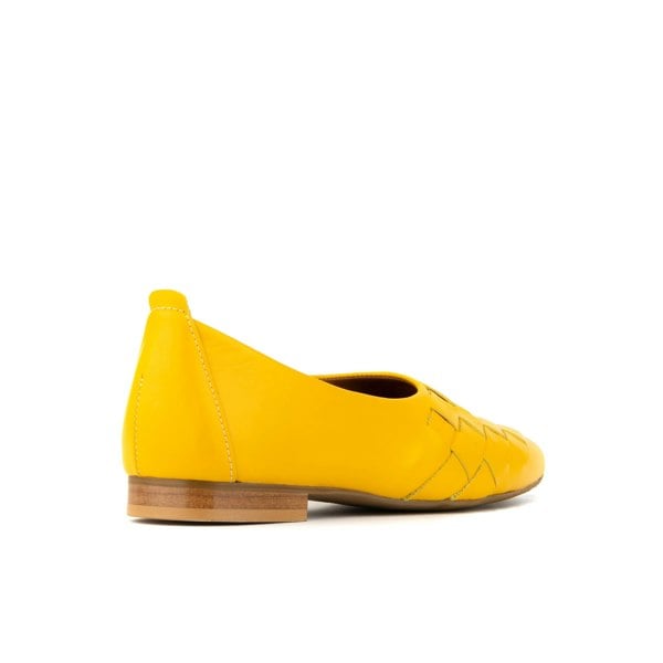 Embassy London Solenne - Yellow - Women's handwoven Leather Ballet Pump