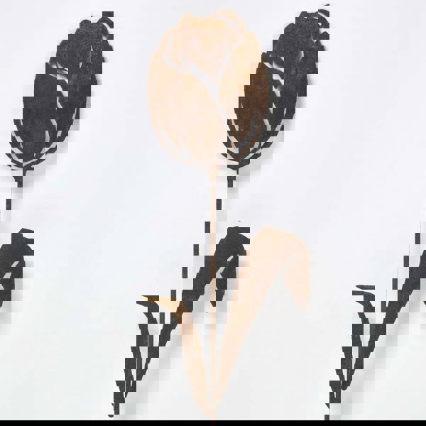 HOMESCAPES Steel Tulip Garden Stake Decorations, Set of 2