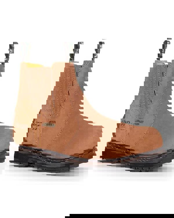 Hoggs of Fife Air Shire Mens Smart Country Dealer Ankle Boots, tan leather outdoor footwear with elastic side panels and pull tabs for easy wear.