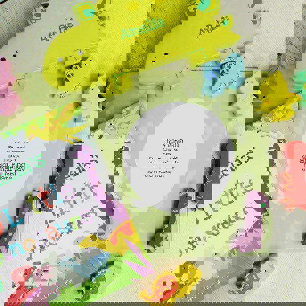 Personalised Memento Company Personalised Dinosaur Book & Stacking Toy