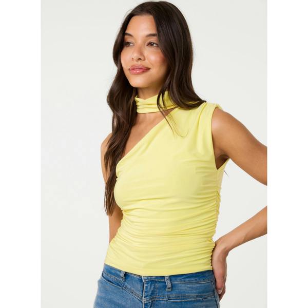 Pink Vanilla Choker Scarf Detail Slinky Top
