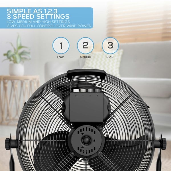 Air Pro 16" Floor Fan - Powerful Air Cooling Fan With 3 Speed Settings