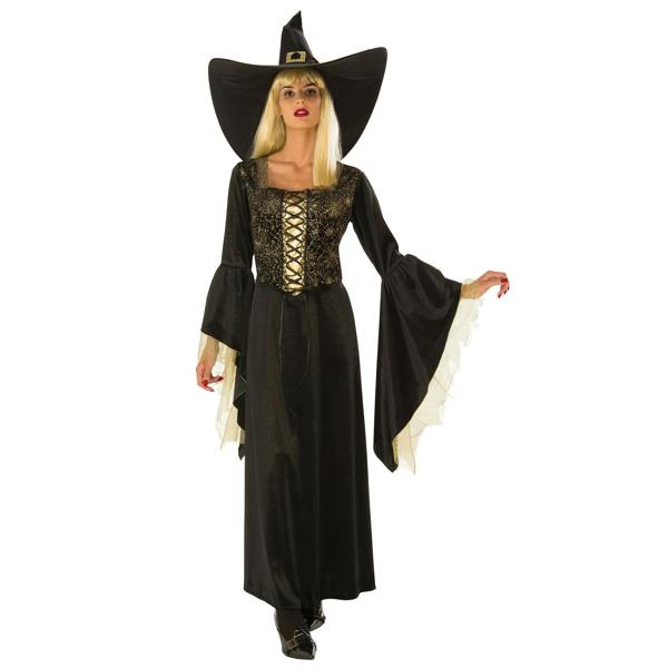 Bristol Novelty Witch Web Costume Dress - Black/Gold - 
