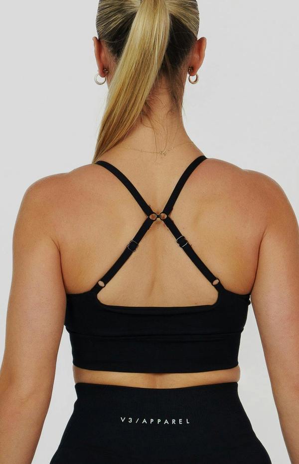 V3 Apparel Tempo Seamless Scrunch Leggings & Multi-Way Sports Bra Set - Black