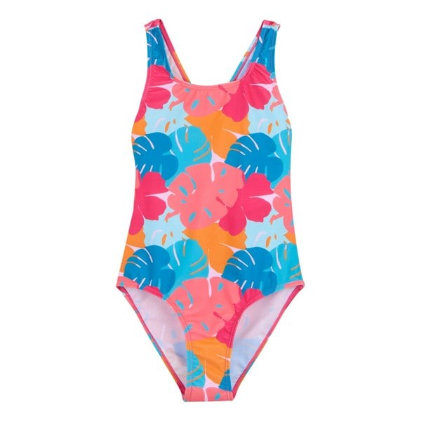 Regatta Girls Katrisse Tropical Leaves One Piece Swimsuit - Multicoloured