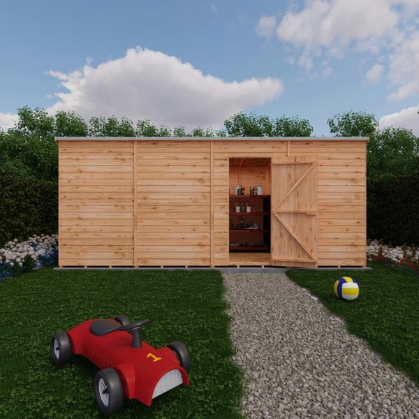 Shire Overlap 16x6 single door pent shed no windows