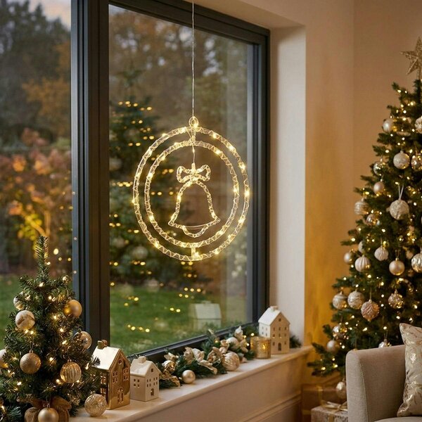 Garden Greatness Christmas Bell Window Hanging Light