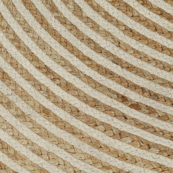 Berkfield Handmade Rug Jute with Spiral Design White 90 cm
