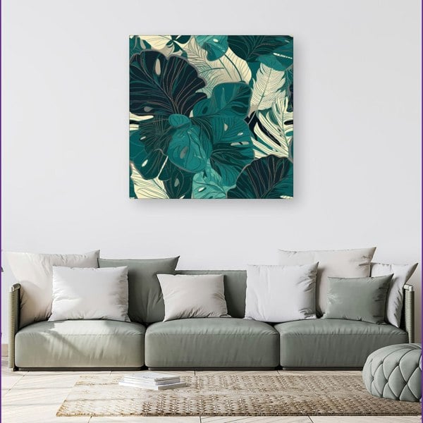 Warren Reed Tropical Green Leaves Canvas