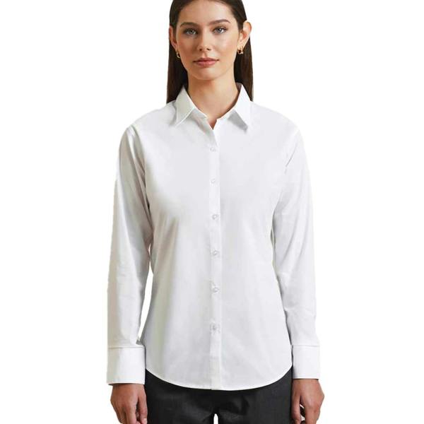 Premier Womens/Ladies Supreme Poplin Long-Sleeved Formal Shirt - White