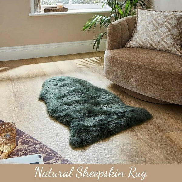 Infinity Leather Genuine Sheepskin Real Natural Wool Area Rug