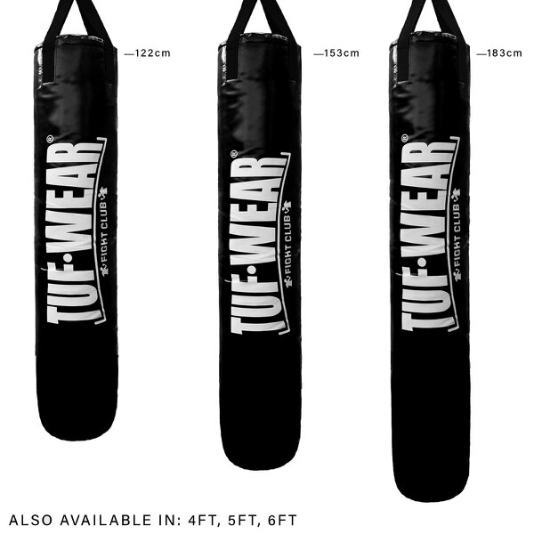 Tuf Wear Punch Bag Black Large Vertical Logo 5FT (153 CM)