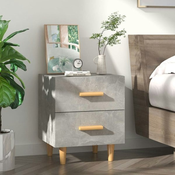 Berkfield Bed Cabinet Concrete Grey 40x35x47.5 cm
