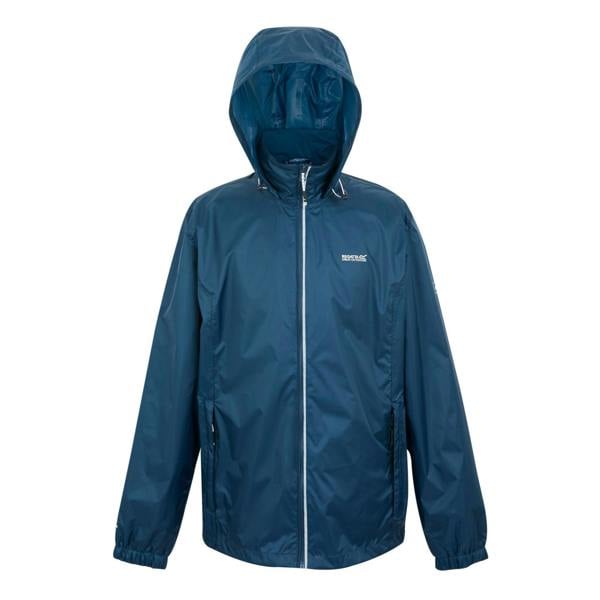 Regatta Mens Lyle IV Waterproof Hooded Jacket - Moonlight Denim/Tangerine Tango - 
