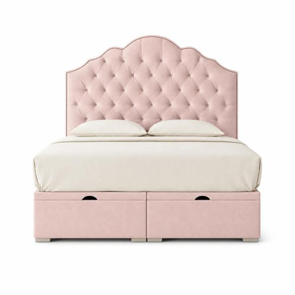 Great British Beds Sydney Divan Ottoman Bed - Pink Plush