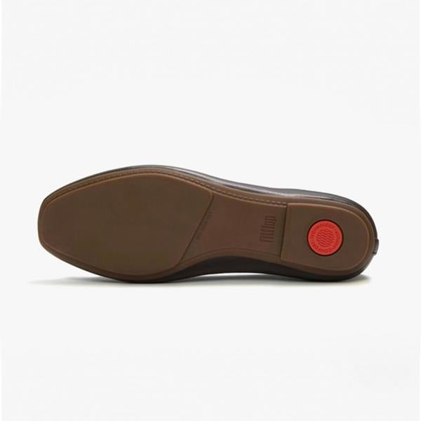 FitFlop DELICATO BOW SOFT LEATHER Ballerina Shoes in Brown