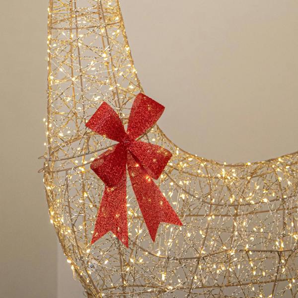 Samuel Alexander 1.75m Light up Gold Twist Christmas Reindeer 880 Warm White LEDs