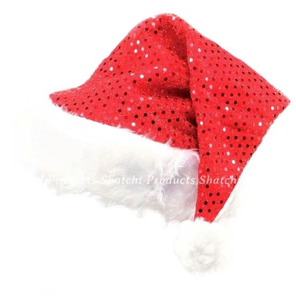 Shatchi One Size Red Sequin Santa Hat for Christmas Parties, Dressing Up and Festive Events