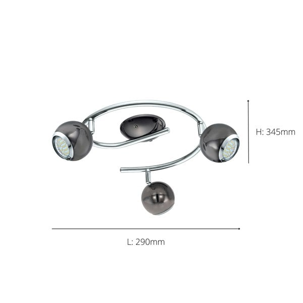 EGLO Bimeda LED Nickel-Nero/Chrome Ceiling Light