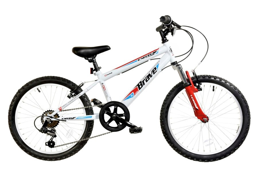 Dallingridge DRB Brave Junior Hardtail Mountain Bike, 20In Wheel, 6 Speed - Gloss White/Red