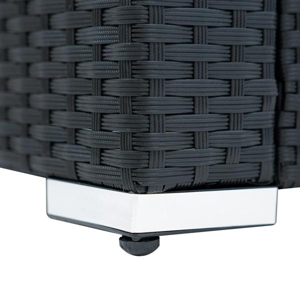 Jardi Rattan Corner Set With Composite Table – Black