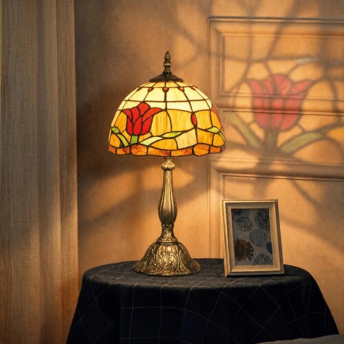 HOMCOM Antique Table Lamp, for Bedroom Bedside, Bulb not Included