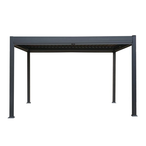 Monstershop Aluminium Pergola With Anthracite Blinds - 3m x 4m