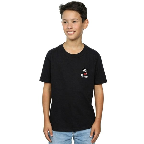 Disney Boys Mickey Mouse Kickin Retro Chest T-Shirt - Black