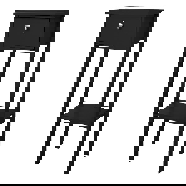 Furniture To Go Madrid Bedside Table with 1 Drawer in Matt Black