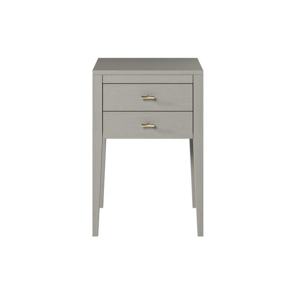 Wyld Haus Fortaleza Mist Grey Wood Grain 2 Drawer Bedside Table