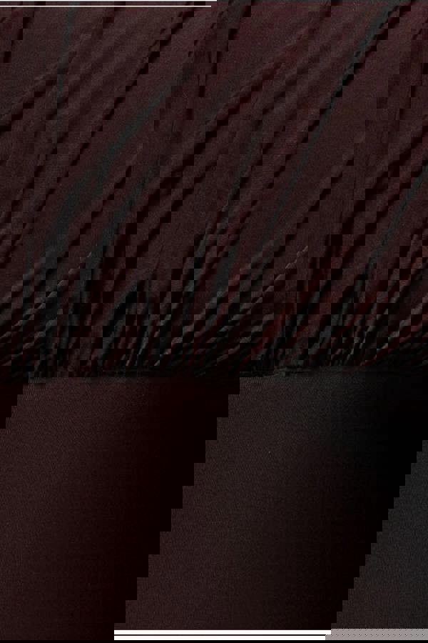 Open Back Cowl Neck Gathered Maxi Dress With Velvet Tie Back - Brown DR4856