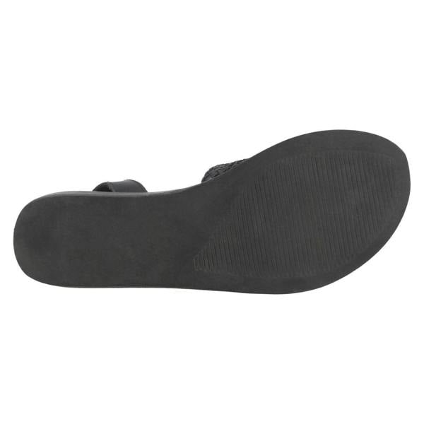 Leather Collection Ladies Leather Collection Low Wedge Weave Slingback Mules