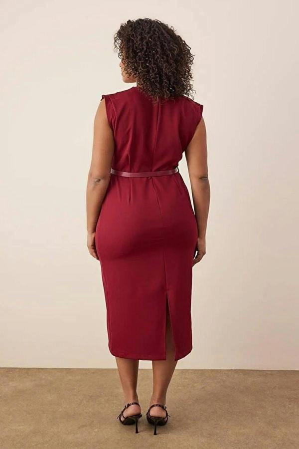 WOVCOR Sleeveless Woven Midi Plus Size Dress