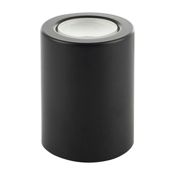 Cylindrical Black LED Uplighter with Minimalist Architectural Design Image 1
