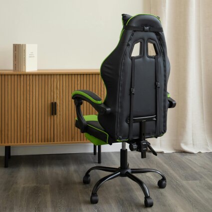 Samuel Alexander Ergonomic Gaming Chair with Footrest and Removable Pillows in Green
