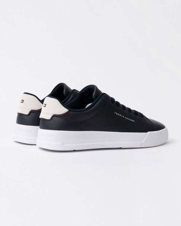 Tommy Hilfiger Court Leather Detailed Mens Trainer - Desert Sky