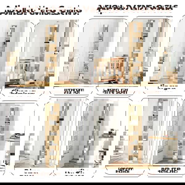 Levede Bookshelf 6 Tier Bookcase Shelves Tall Narrow Storage Display Shelving