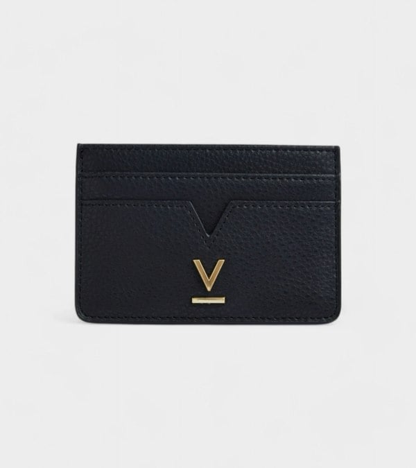 Votch Elia Vegan Bio-Based Bamboo leather card holder in black