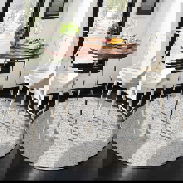 Livabliss Monaco-Vintage Grey Ivory Cream Traditional Boho Rug