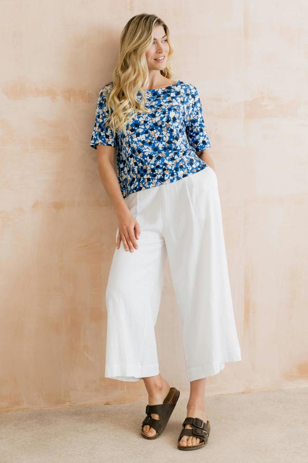 Lily & Me Kite Cotton Jersey Boxy T-Shirt Cobalt