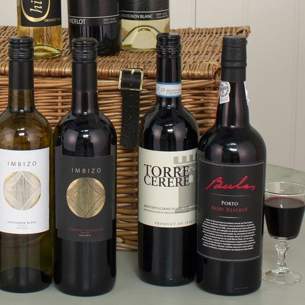 Virginia Hayward Twelve Wines in a Wicker Hamper