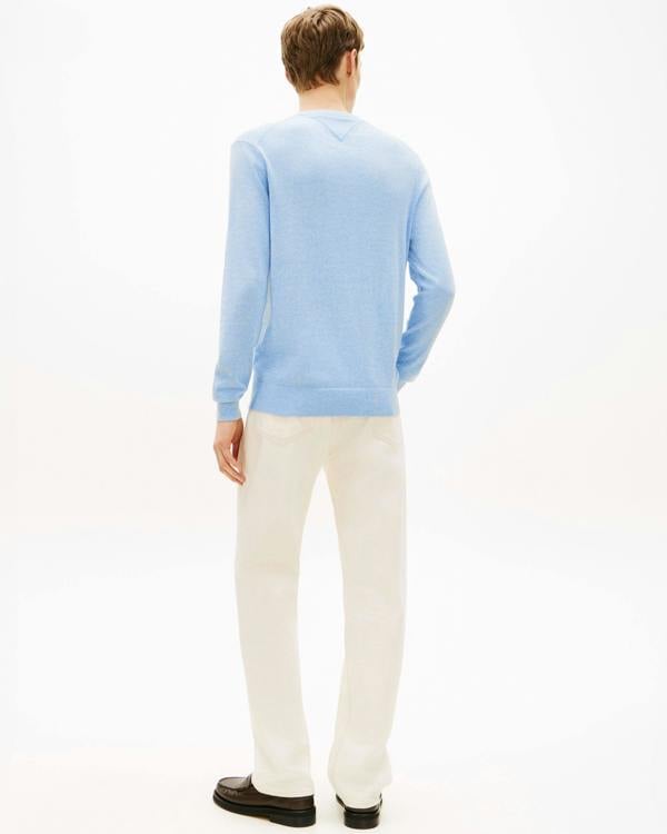 Tommy Hilfiger Essential Cotton Crew Neck Mens Sweatshirt - Vessel Blue Heather