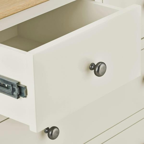 Statement Furniture Pembroke Wooden 2 over 3 Chest of Drawers with Oak Top, Assembled Bedroom Storage
