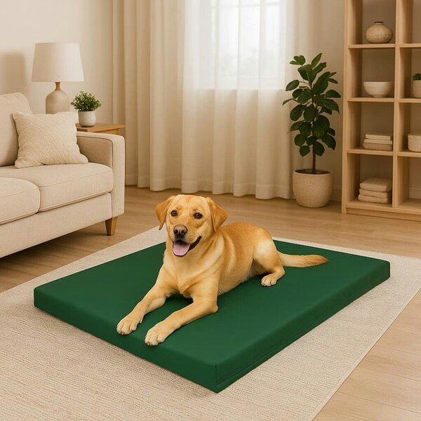 Night Zone Waterproof Pet Mat for Dogs & Cats – Washable Polyester Crate & Car Seat Mat - Green
