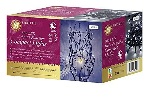 Cool White Compact LED Christmas String Lights with Green Cable, 8 Effects, Auto Memory and Timer image 8