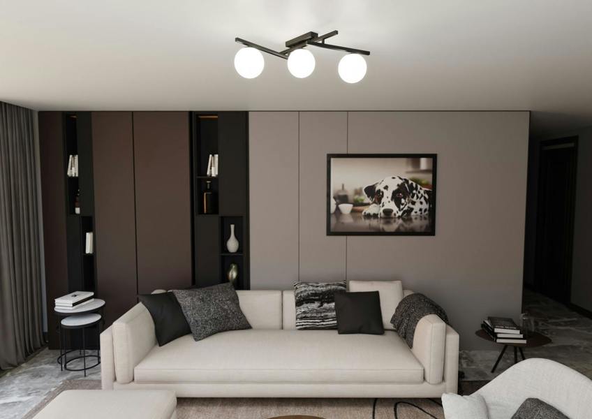 Emibig SMART Ceiling lamp  3 x E14 Black with White Shade