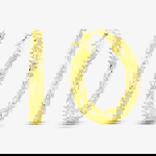 T. H. Baker Silver Gold Plated 22mm Twist Hoop Earrings S3437