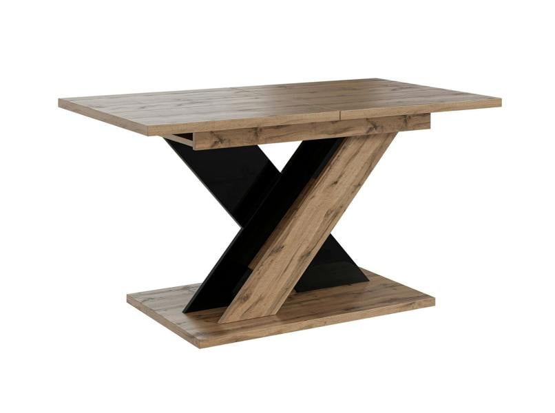 PHD Furniture TOXX Extendable Dining Table 120–160cm – Wotan Oak Effect & Black Gloss