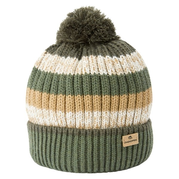 Craghoppers Mens National Trust Brimham Stripe Beanie - Woodland Green